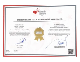 International Health Tourism Authorisation Certificate AK-1582, issued to Eyeglow Health by the Republic of Türkiye Ministry of Health